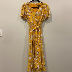 Karl Lagerfeld Floral & Faux Pearl Button Tiered Dress Size 8 NWT